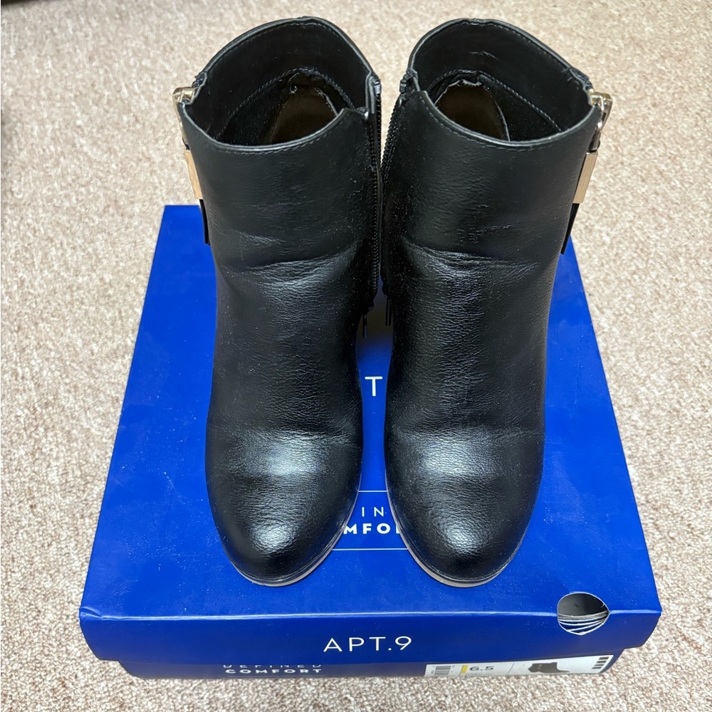Apt. 9 Sleek Black Leather Boots